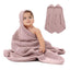 Comfy Cubs Hooded Baby Towel 2 pack 100% Muslin Cotton - Mauve