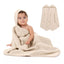 Comfy Cubs Hooded Baby Towel 2 pack 100% Muslin Cotton  - Sand