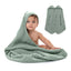 Comfy Cubs Hooded Baby Towel 2 pack 100% Muslin Cotton - Fern