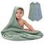 Comfy Cubs Hooded Baby Towel 2 pack 100% Muslin Cotton - Pacific Blue and Fern