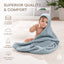 Comfy Cubs Hooded Baby Towel 2 pack 100% Muslin Cotton - Pacific Blue and Fern