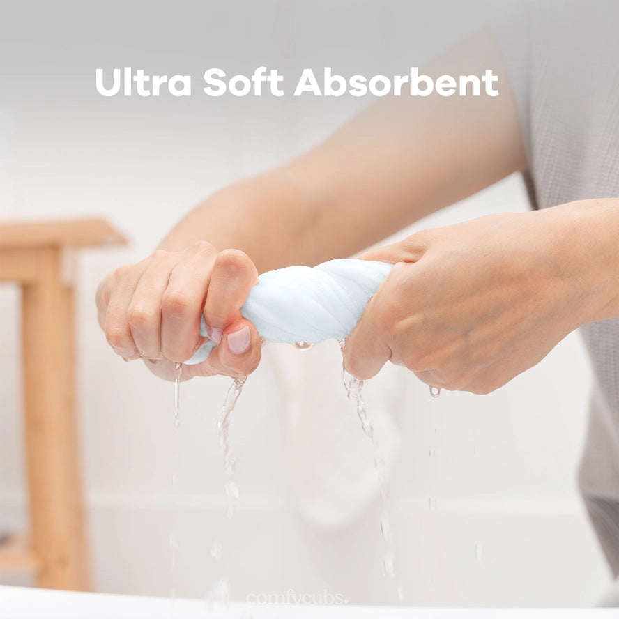 Comfy Cubs Muslin Baby Washcloths, Soft 10"x10" Cotton - White