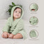 Comfy Cubs Muslin Hooded Baby Bath Robe 100% Cotton Sage - 6-12M on Luna Baby Store Miami