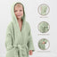 Comfy Cubs Muslin Hooded Baby Bath Robe 100% Cotton Sage - 6-12M on Luna Baby Store Miami