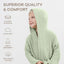 Comfy Cubs Muslin Hooded Baby Bath Robe 100% Cotton Sage - 6-12M on Luna Baby Store Miami