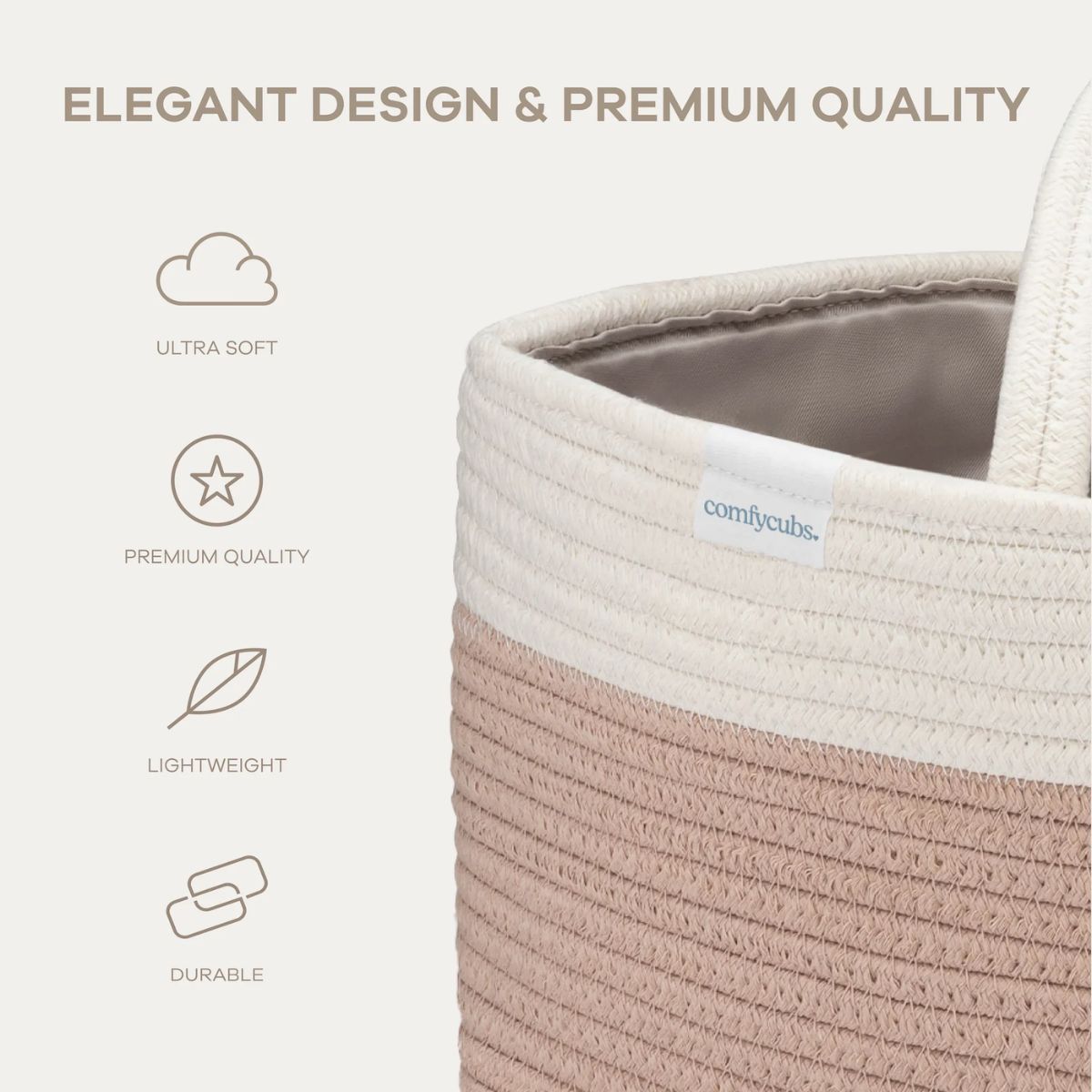 Comfy Cubs Rope Diaper Caddy - Blush on Luna Baby Store Miami
