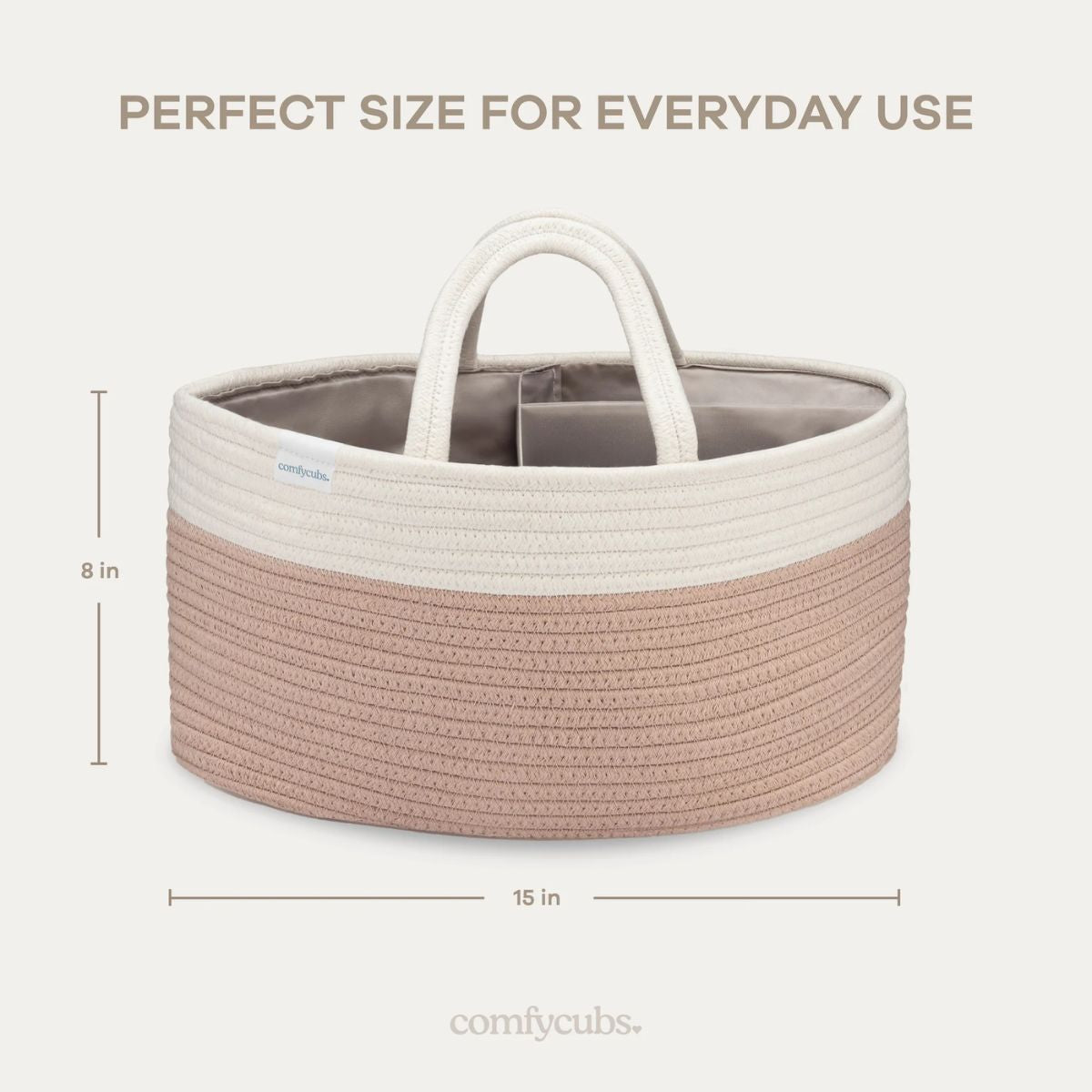 Comfy Cubs Rope Diaper Caddy - Blush on Luna Baby Store Miami
