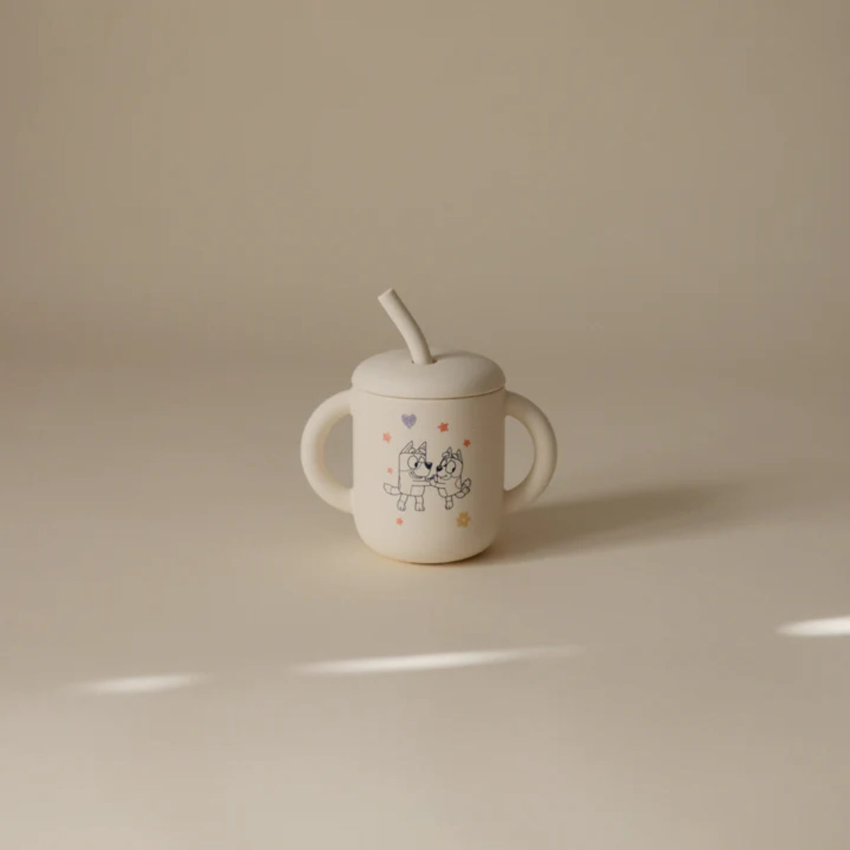 Mushie Silicone Training Cup + Straw Bluey Ivory