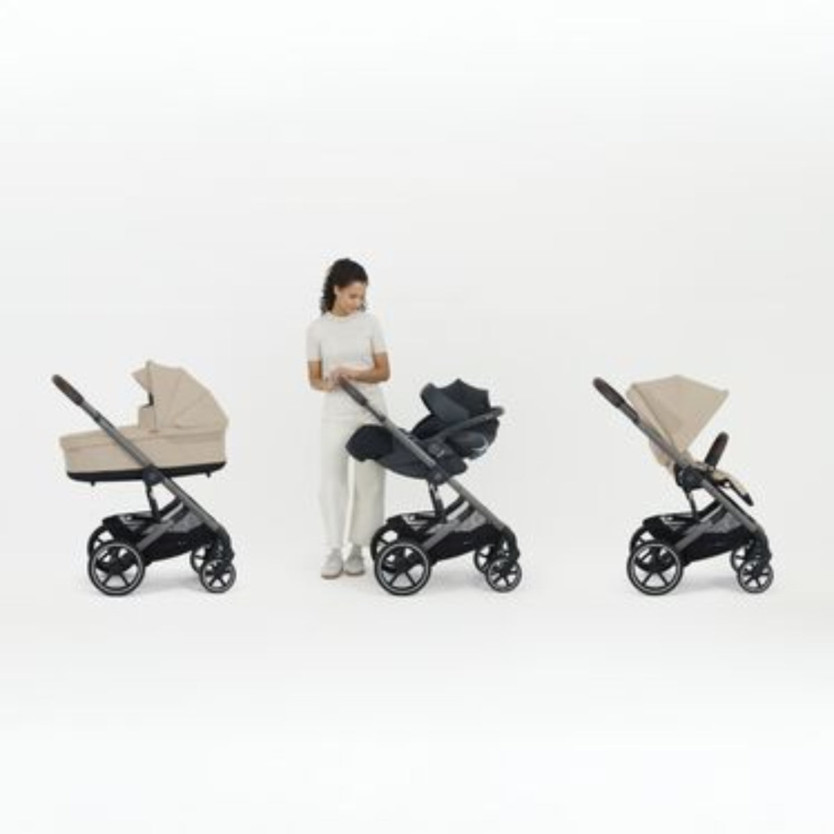 Cybex Balios S Lux Stroller - Taupe Frame / Chocolate Brown