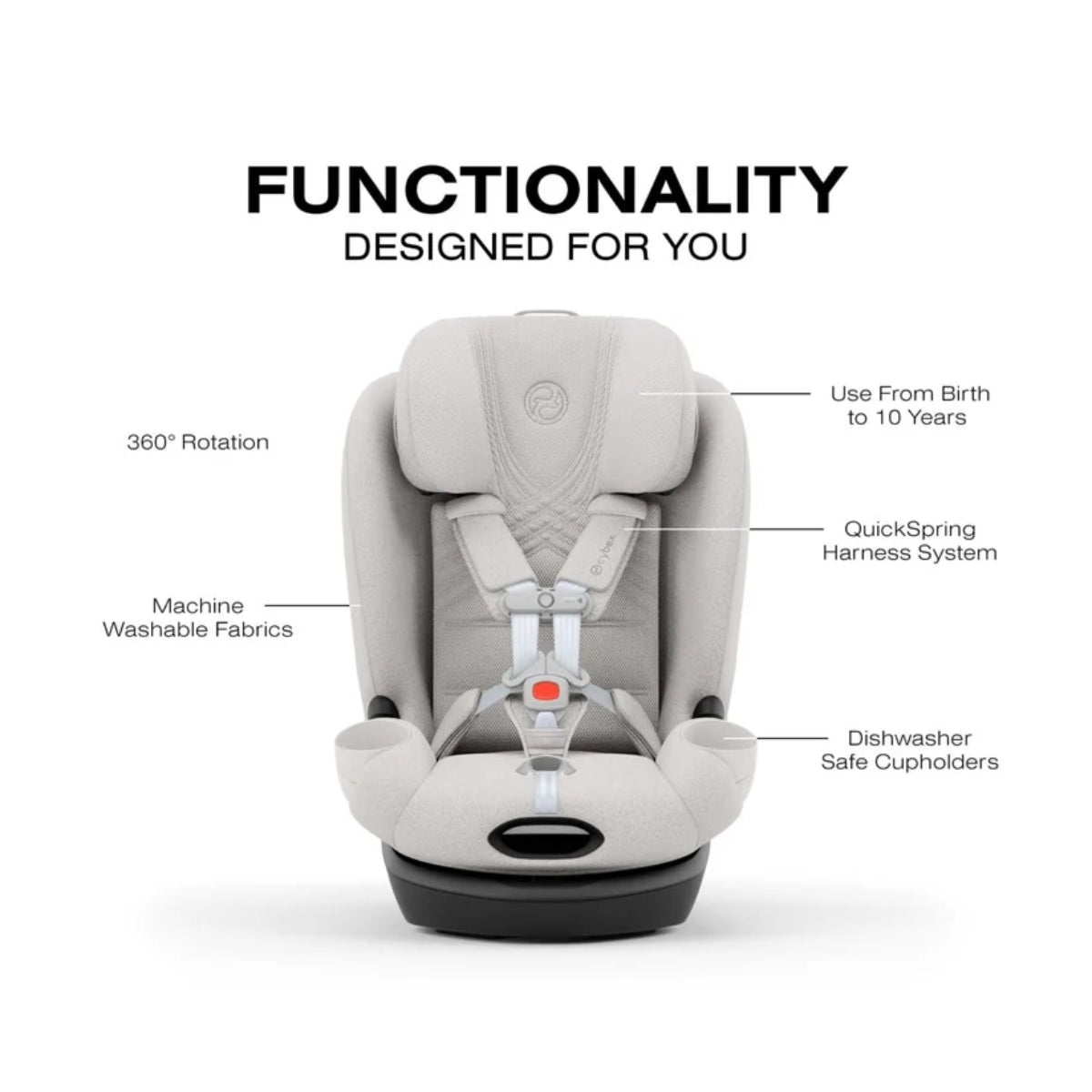 Cybex Callisto T 360 Rotating All-in-One Convertible Car Seat City Grey on Luna Baby Store Miami