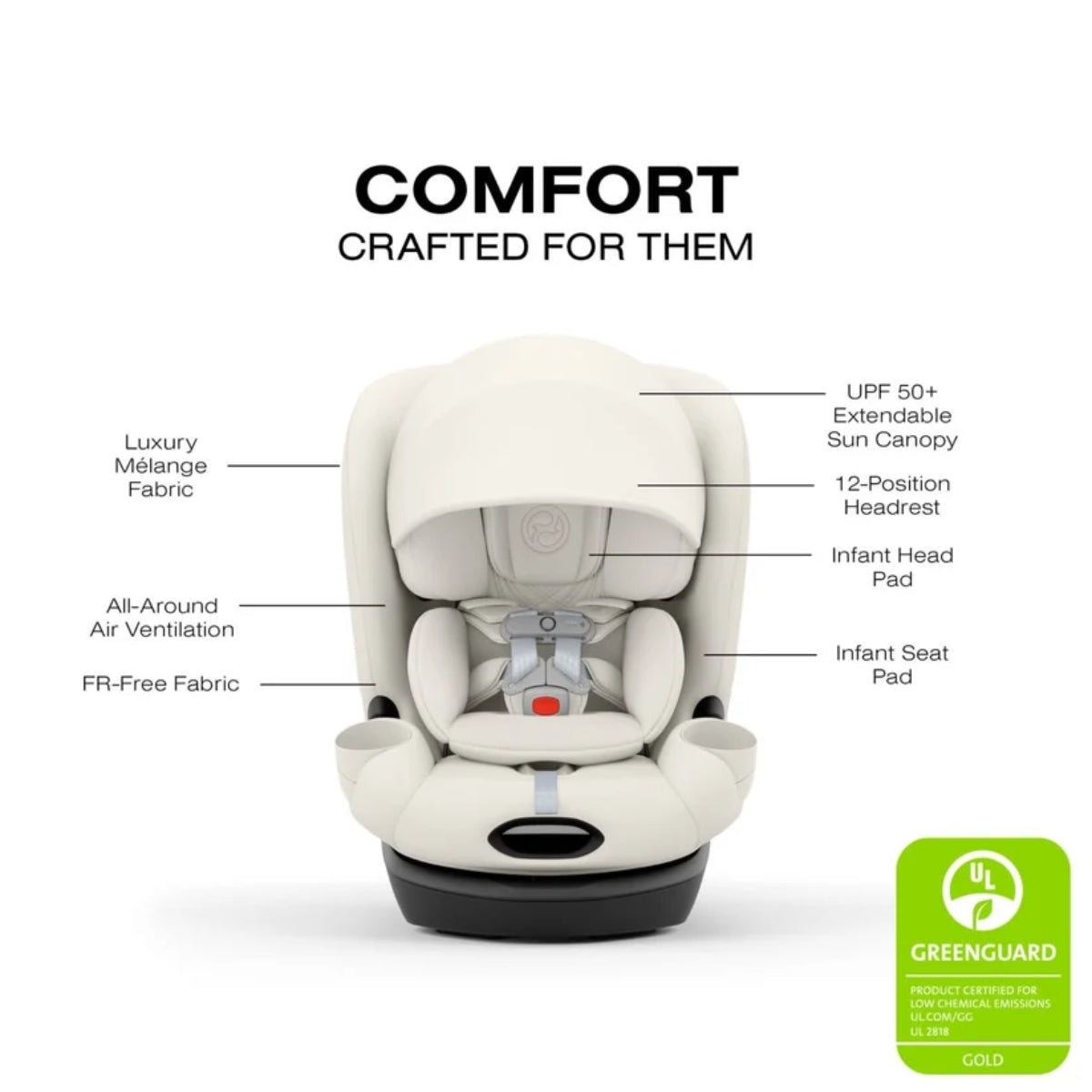 Cybex Callisto T 360 Rotating All-in-One Convertible Car Seat Off White