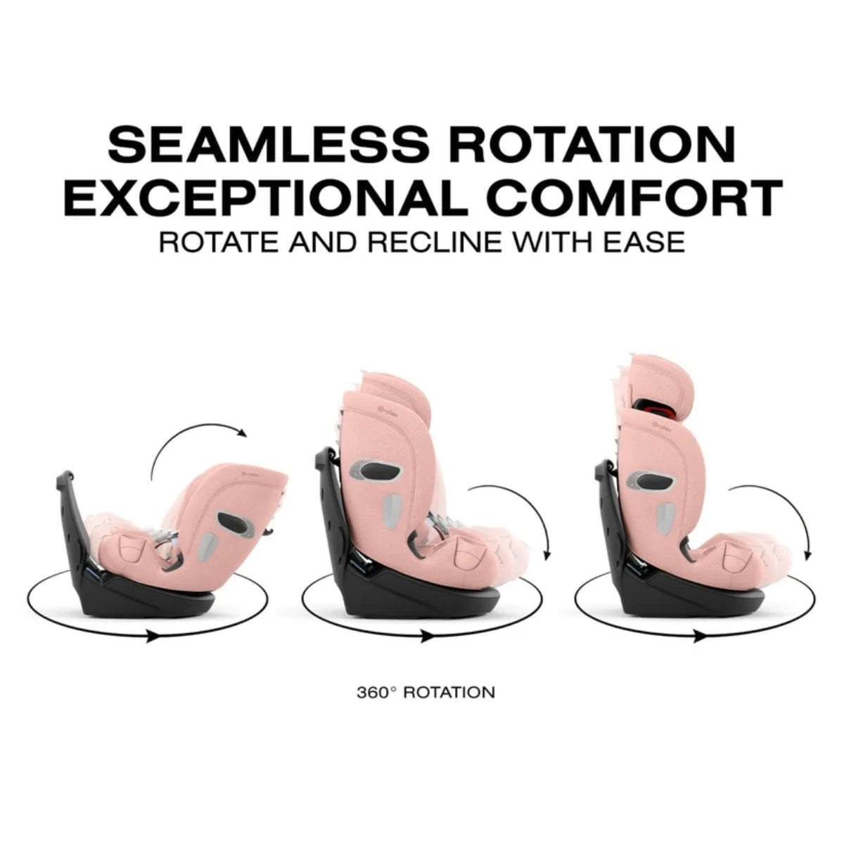 Cybex Callisto T 360 Rotating All-in-One Convertible Car Seat Peach Pink on Luna Baby Store Miami