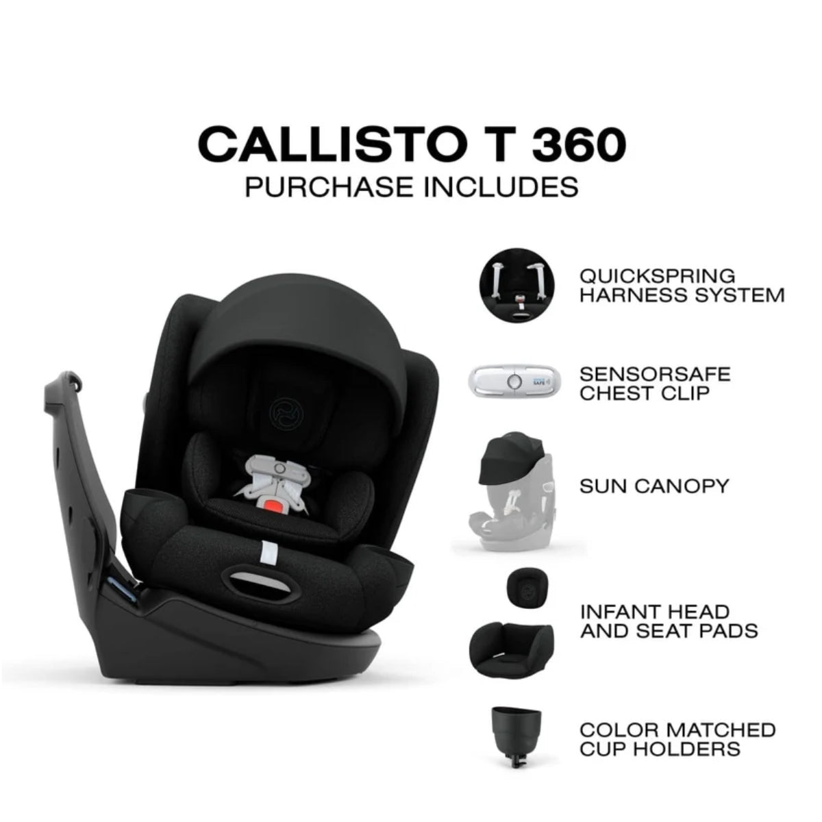 Cybex Callisto T 360 Rotating All-in-One Convertible Car Seat Sepia Black