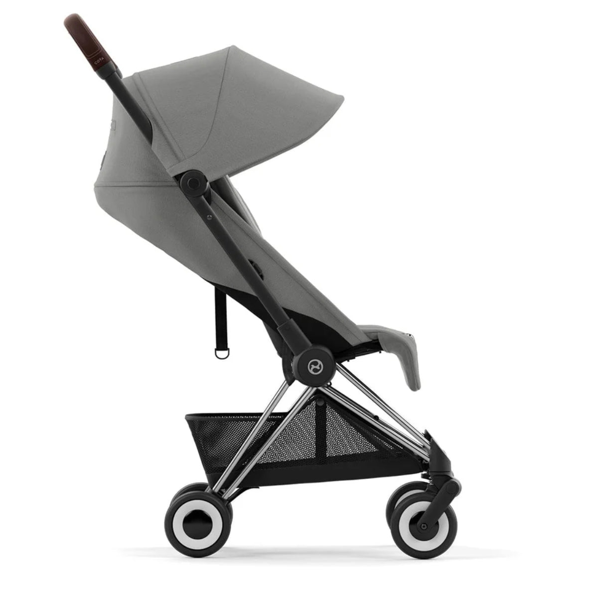 Cybex Coya Compact Stroller - Chrome / Dark Brown / Mirage Grey