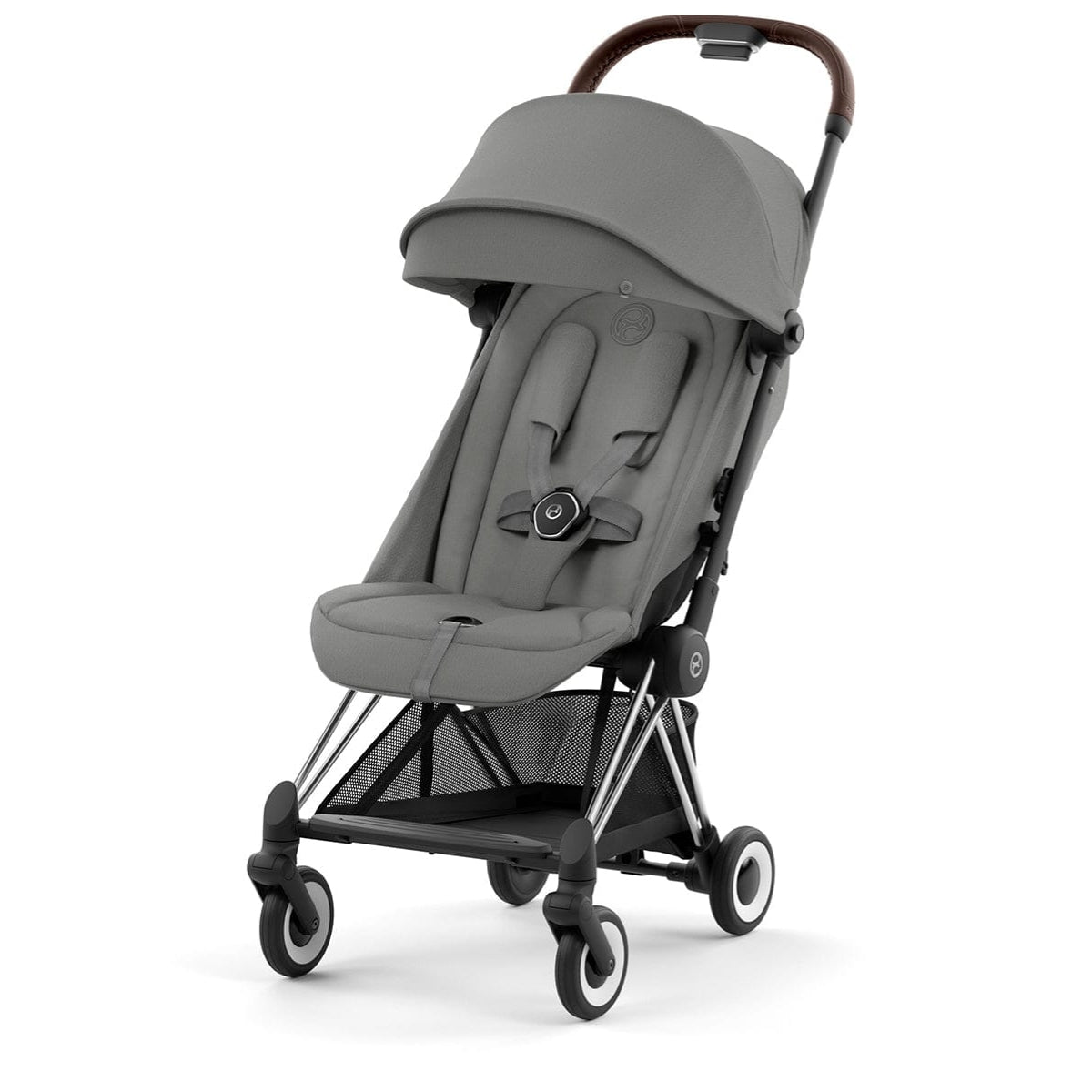 Cybex Coya Compact Stroller - Chrome / Dark Brown / Mirage Grey