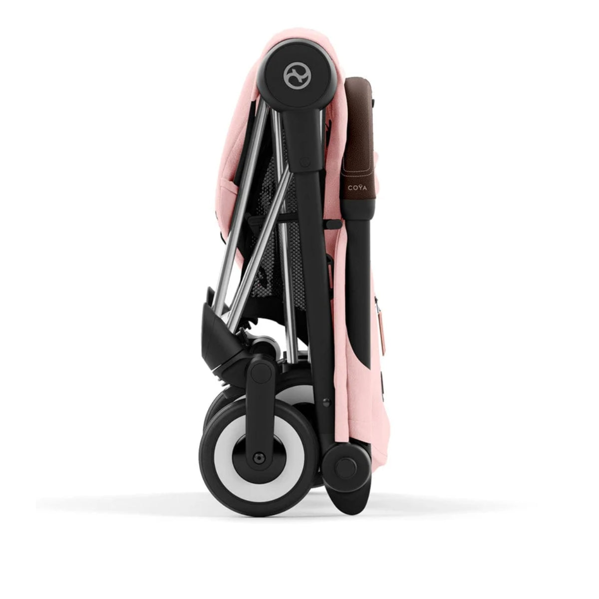 Cybex Coya Compact Stroller - Chrome / Dark Brown / Peach Pink