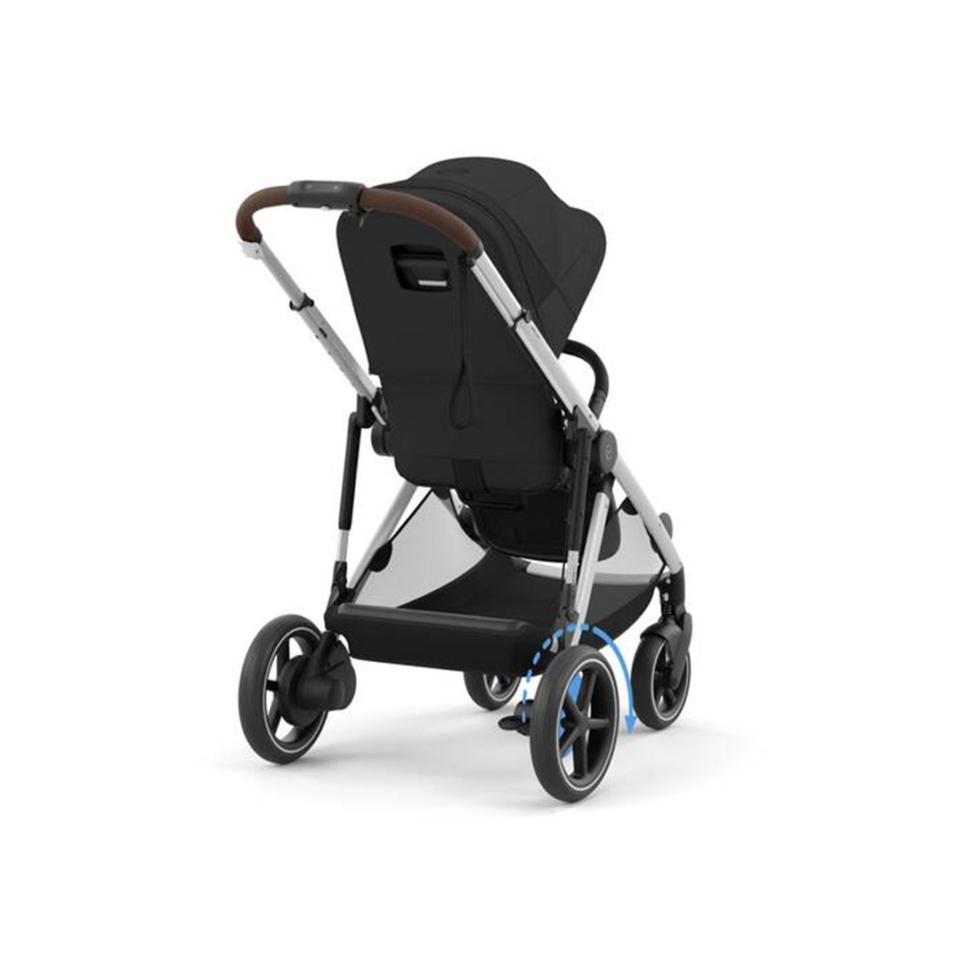 Cybex E - Gazelle S Stroller - Silver Frame/ Moon Black Seat