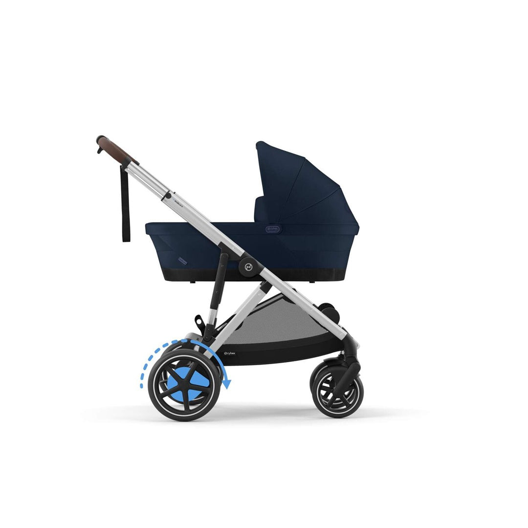 Cybex E - Gazelle S Stroller - Silver Frame/ Ocean Blue Seat