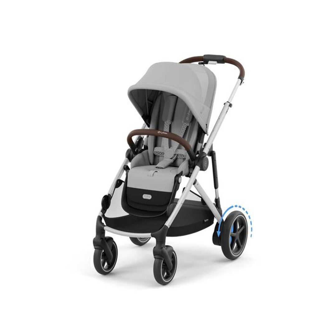 Cybex E - Gazelle S Stroller - Silver Frame/ Stone Grey Seat