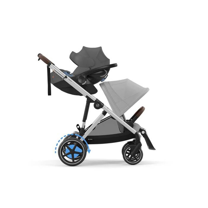 Cybex E - Gazelle S Stroller - Silver Frame/ Stone Grey Seat