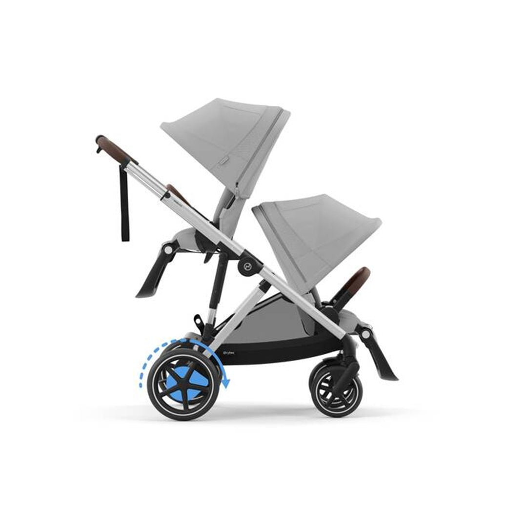 Cybex E - Gazelle S Stroller - Silver Frame/ Stone Grey Seat