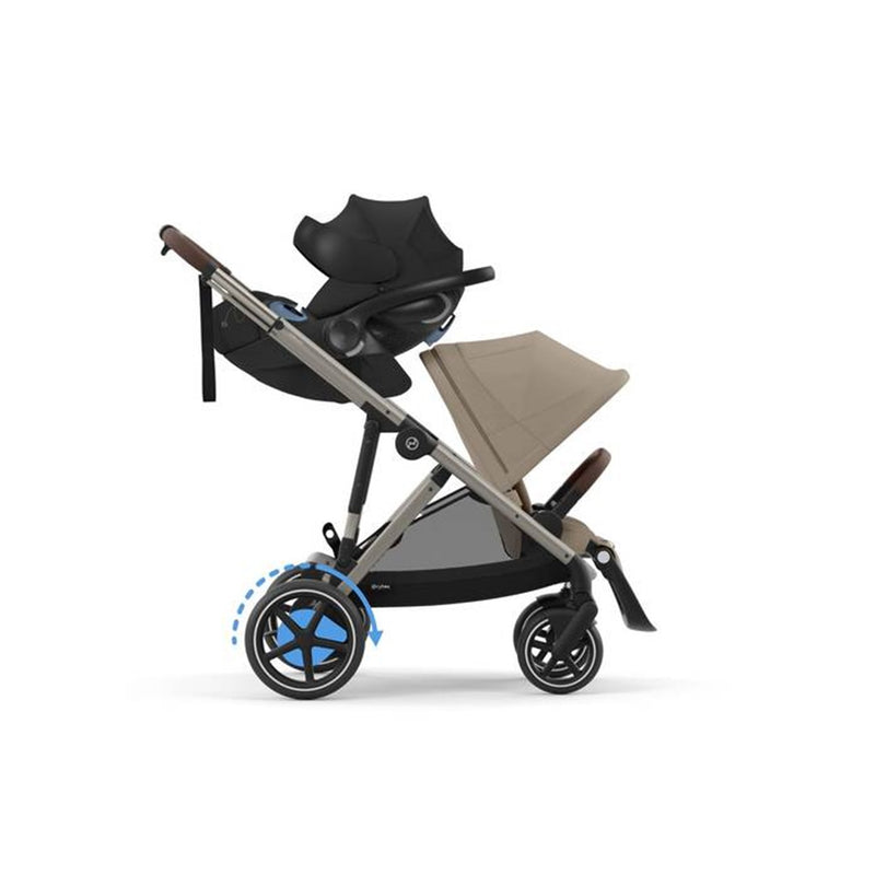 Cybex E - Gazelle S Stroller - Taupe Frame/ Almond Beige Seat