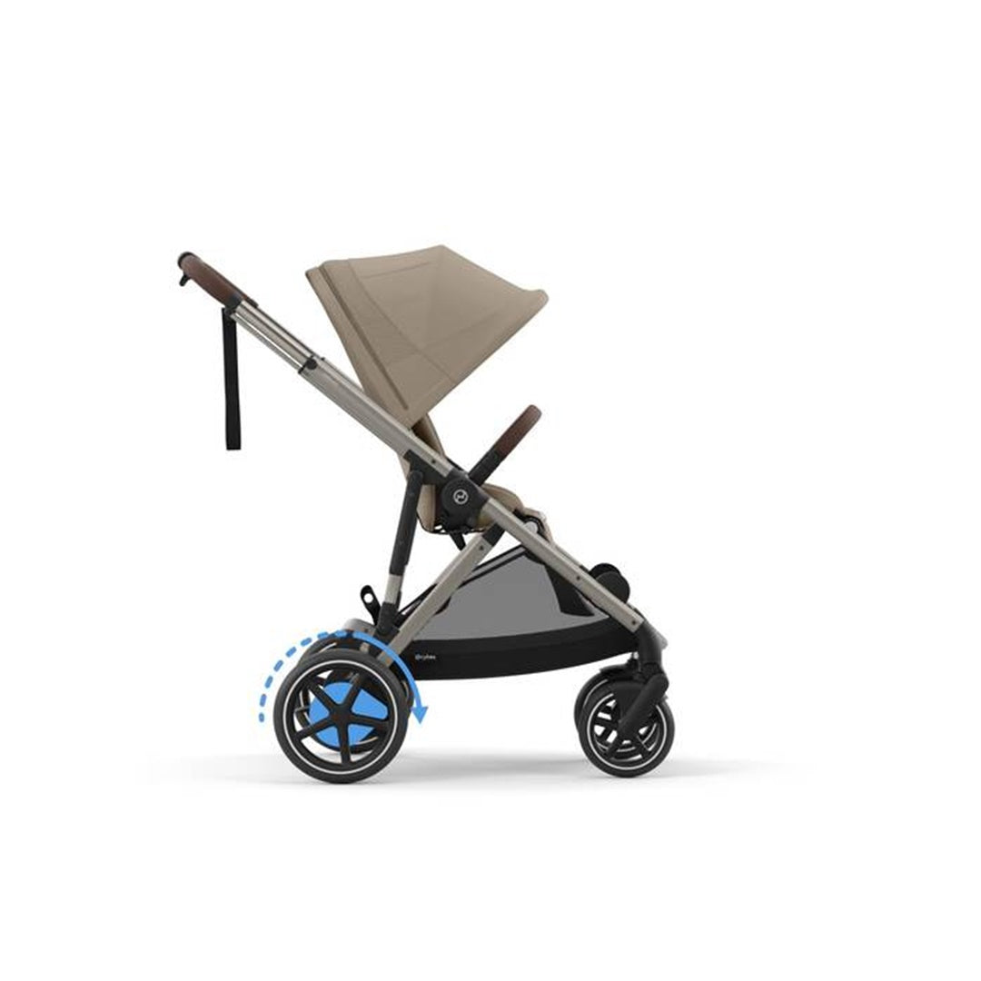 Cybex E - Gazelle S Stroller - Taupe Frame/ Almond Beige Seat - Automatic Rocking Function
