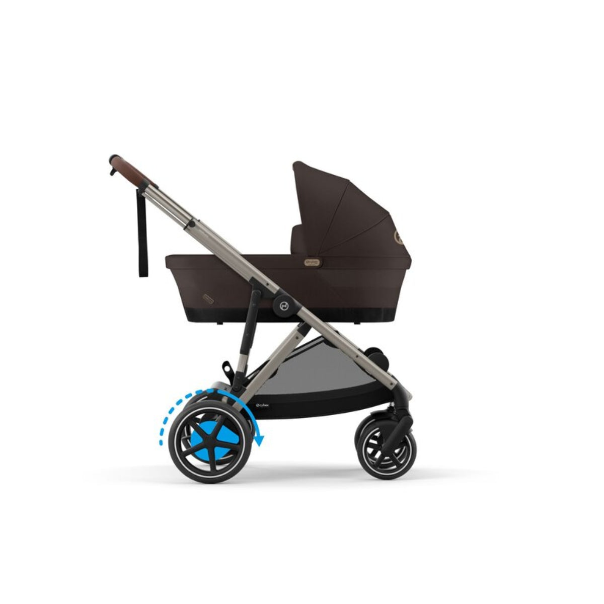 Cybex E - Gazelle S Stroller - Taupe Frame/ Chocolate Brown on Luna Baby Store Miami