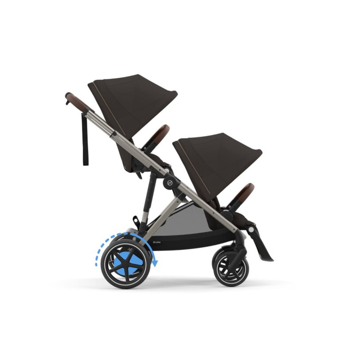 Cybex E - Gazelle S Stroller - Taupe Frame/ Chocolate Brown