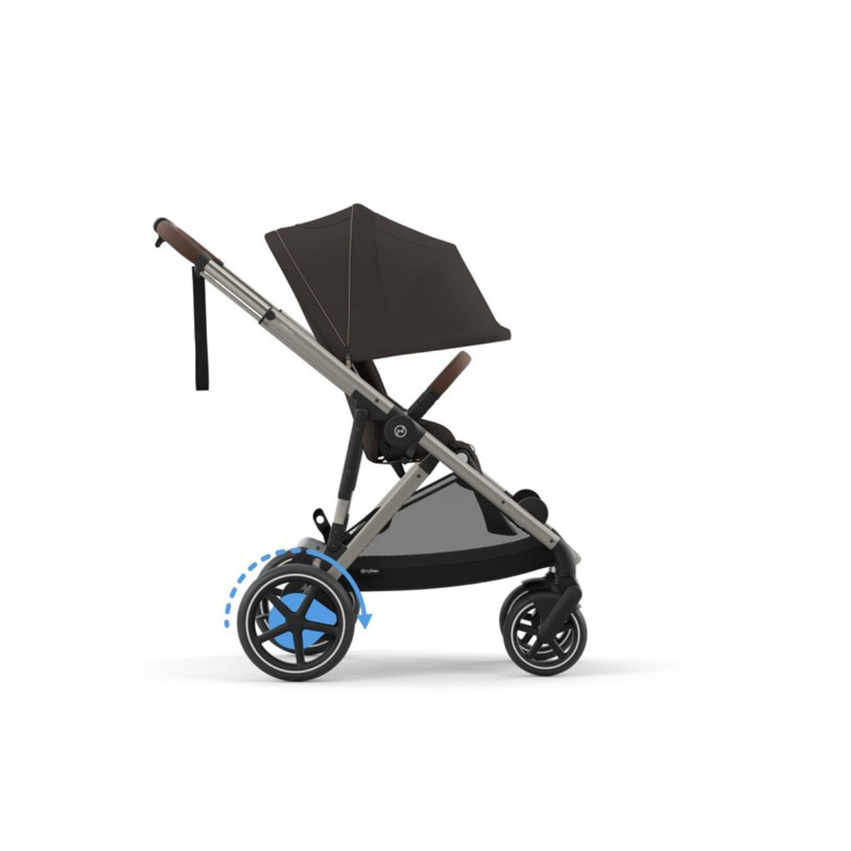 Cybex E - Gazelle S Stroller - Taupe Frame/ Chocolate Brown on Luna Baby Store Miami