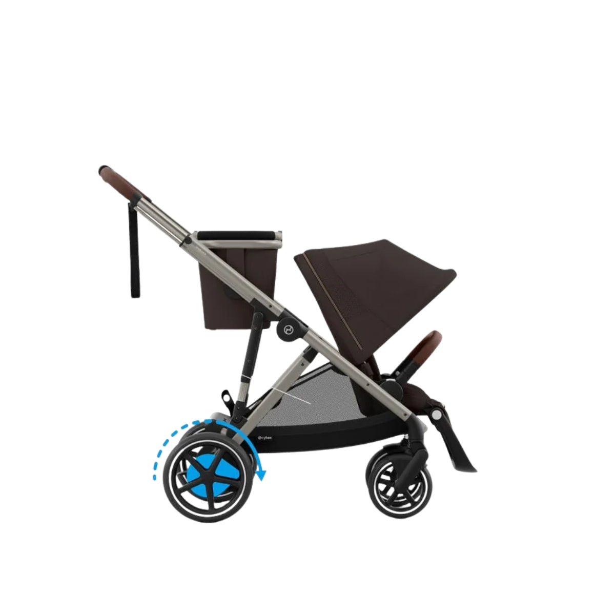 Cybex E - Gazelle S Stroller - Taupe Frame/ Chocolate Brown