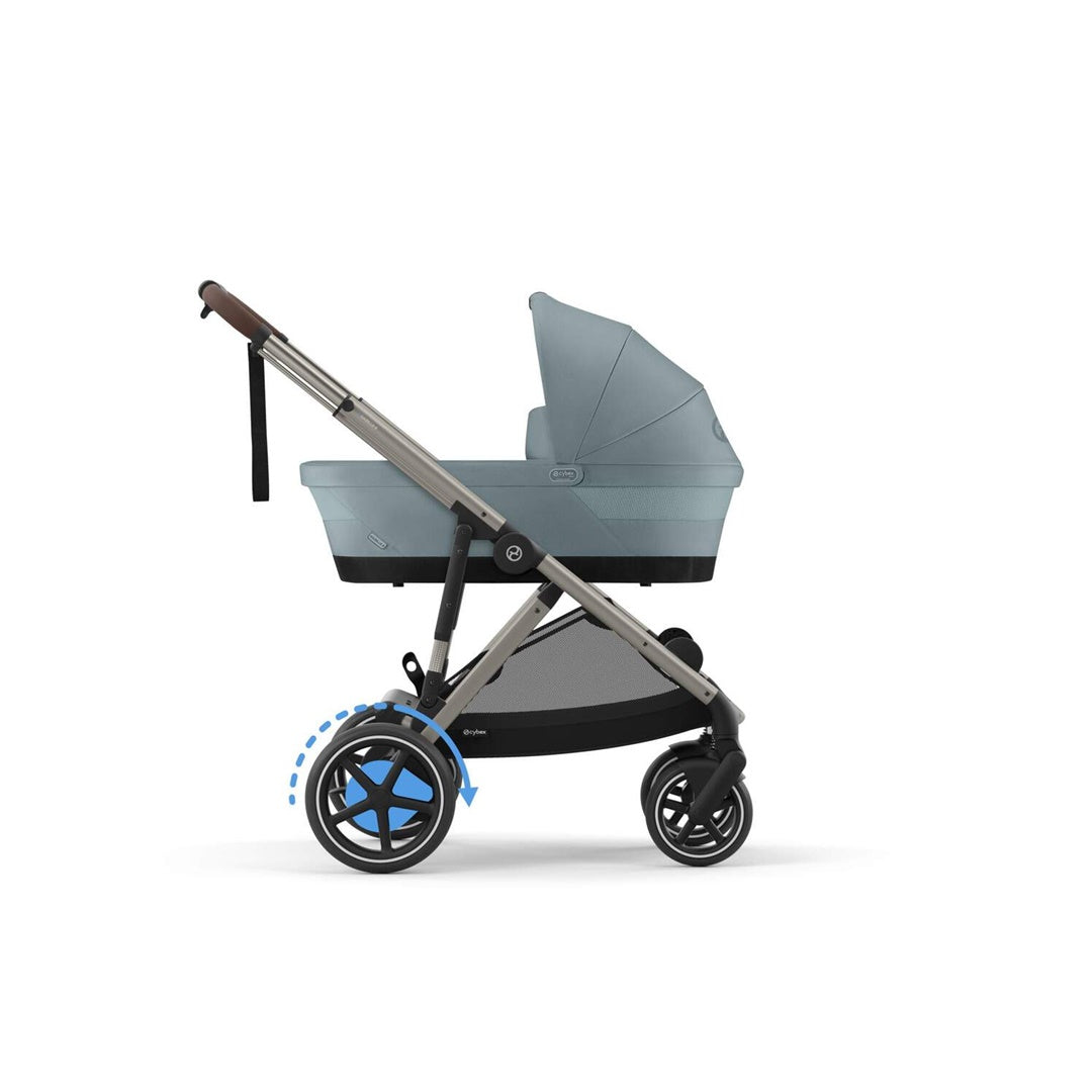 Cybex E - Gazelle S Stroller - Taupe Frame/ Stormy Blue Seat