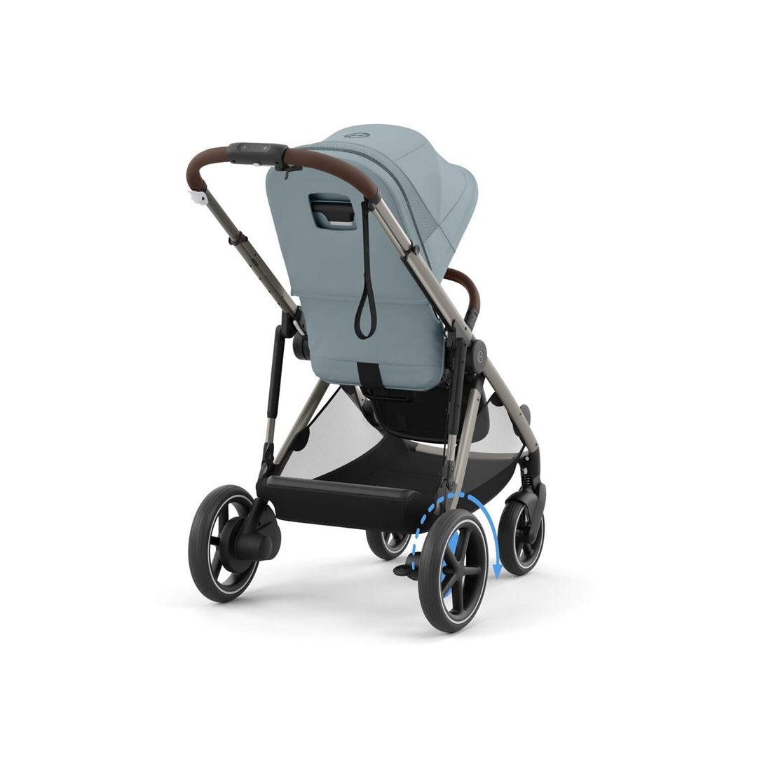 Cybex Gazelle S 2 Carrinho de Bebê - Estrutura Taupe/Cadeira Azul Céu I Luna Baby Store - Large Storage Capacity