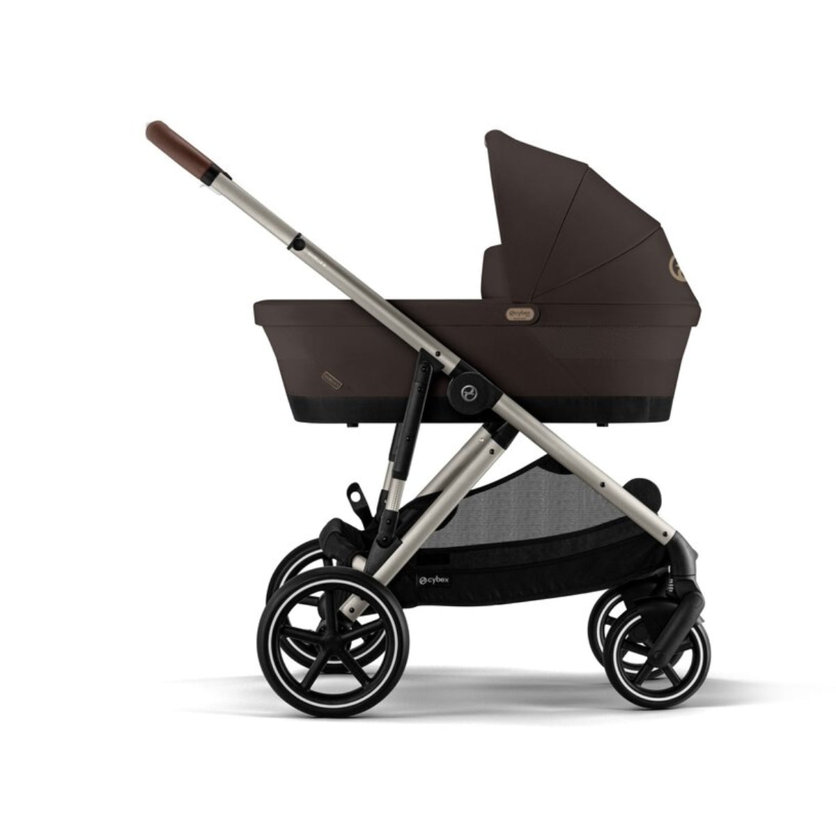 Cybex Gazelle S Single-to-Double Stroller - Taupe Frame / Chocolate Brown