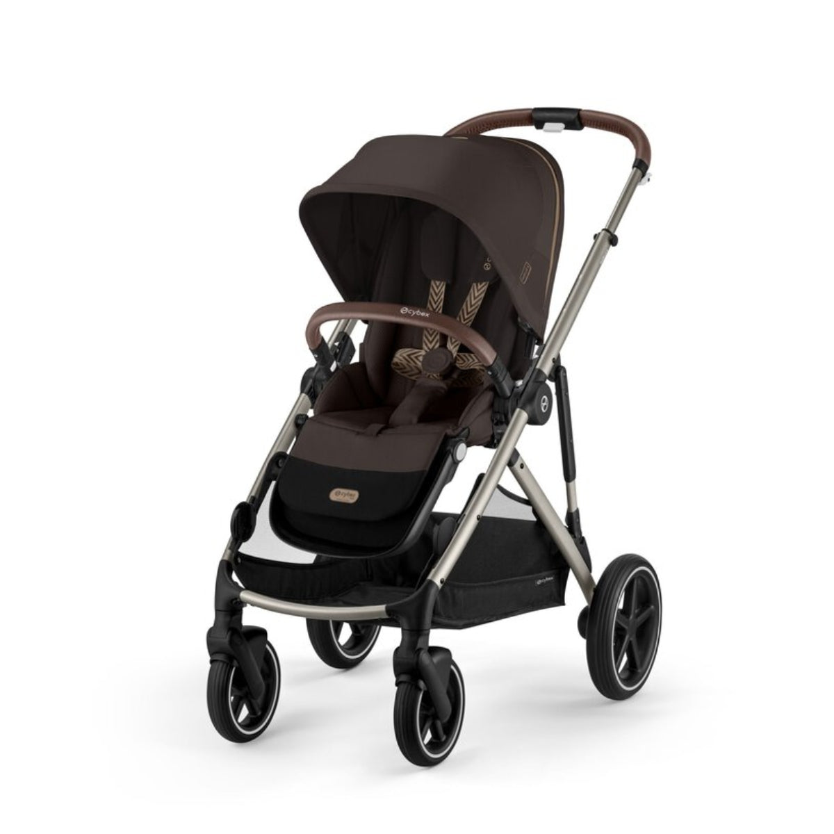 Cybex Gazelle S Single-to-Double Stroller - Taupe Frame / Chocolate Brown on Luna Baby Store Miami