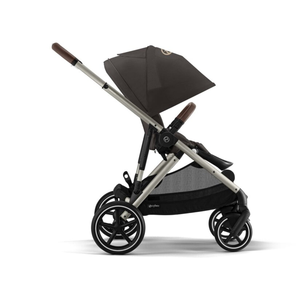 Cybex Gazelle S Single-to-Double Stroller - Taupe Frame / Chocolate Brown on Luna Baby Store Miami
