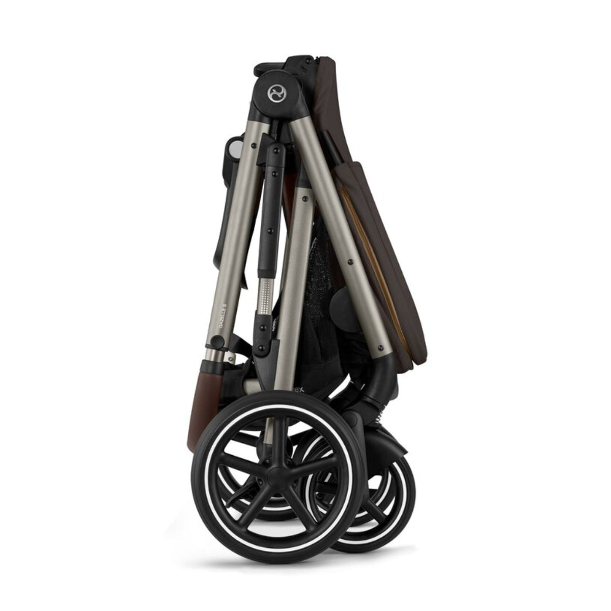 Cybex Gazelle S Single-to-Double Stroller - Taupe Frame / Chocolate Brown
