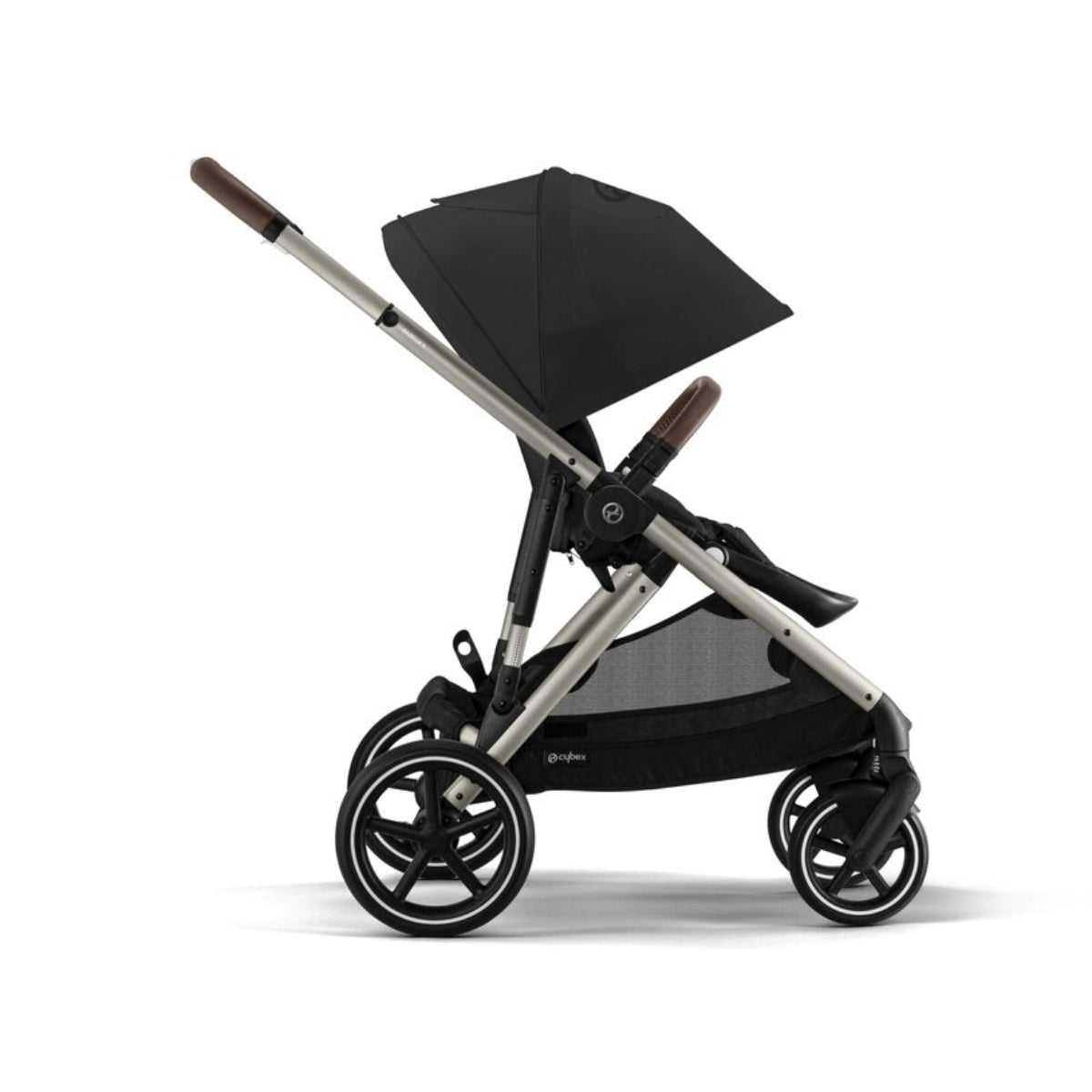 Cybex Gazelle S Single-to-Double Stroller - Taupe Frame / Moon Black on Luna Baby Store Miami