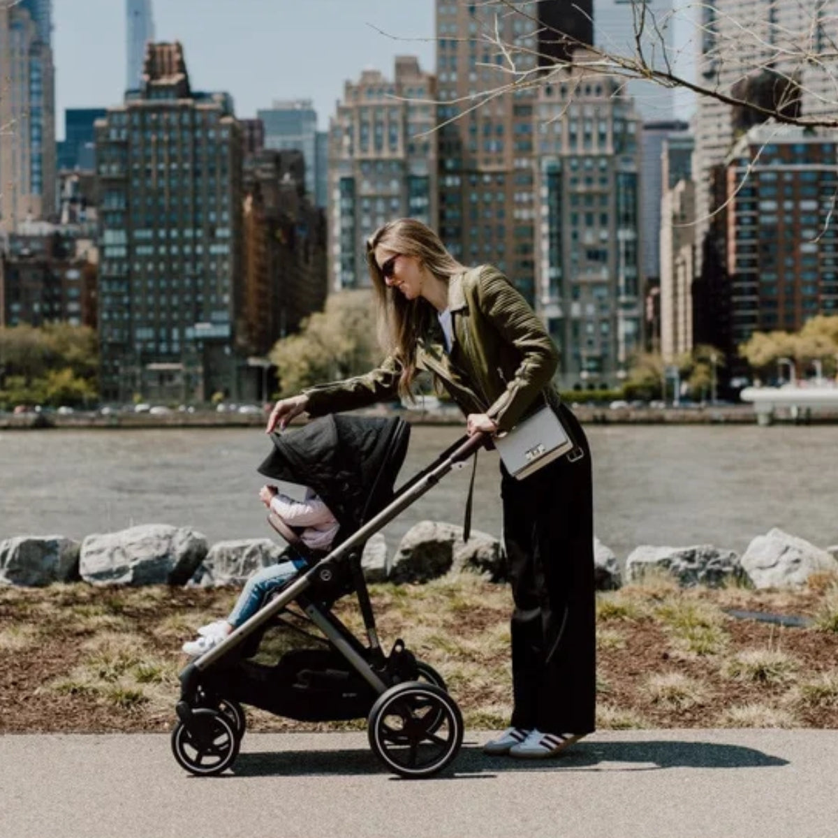 Cybex Gazelle S Single-to-Double Stroller - Taupe Frame / Moon Black on Luna Baby Store Miami