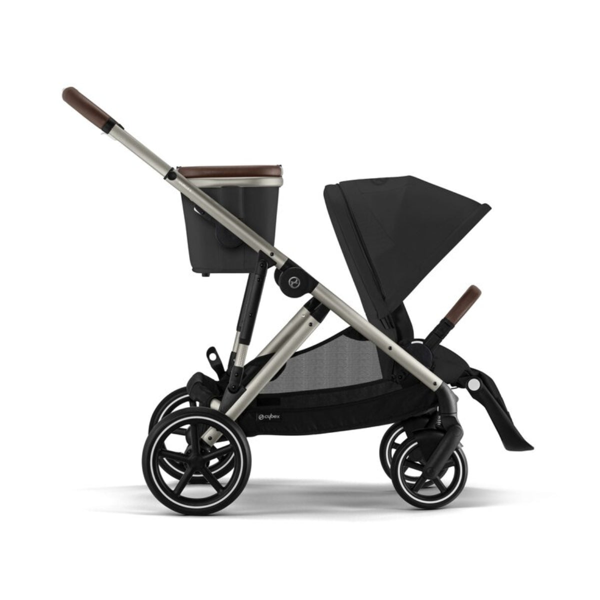 Cybex Gazelle S Single-to-Double Stroller - Taupe Frame / Moon Black