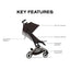 Cybex Libelle Ultra Compact Stroller - Taupe Frame/Chocolate Brown on Luna Baby Store Miami