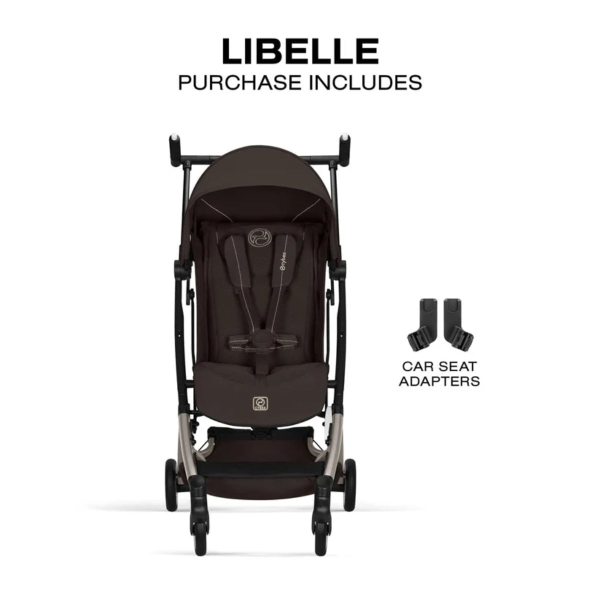 Cybex Libelle Ultra Compact Stroller - Taupe Frame/Chocolate Brown on Luna Baby Store Miami
