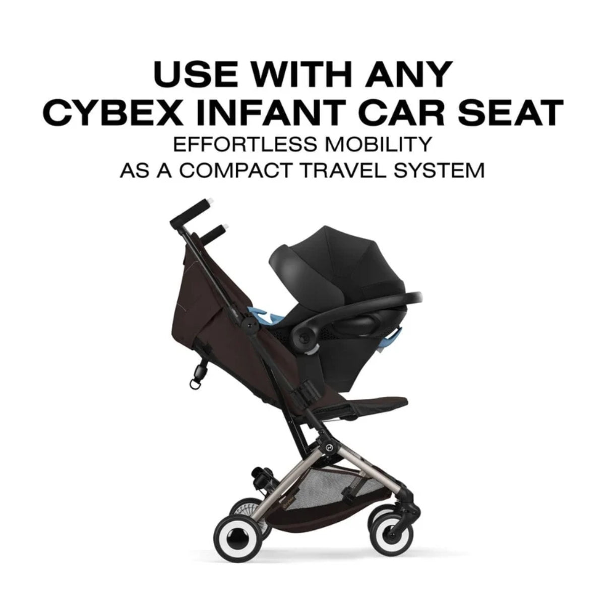 Cybex Libelle Ultra Compact Stroller - Taupe Frame/Chocolate Brown on Luna Baby Store Miami