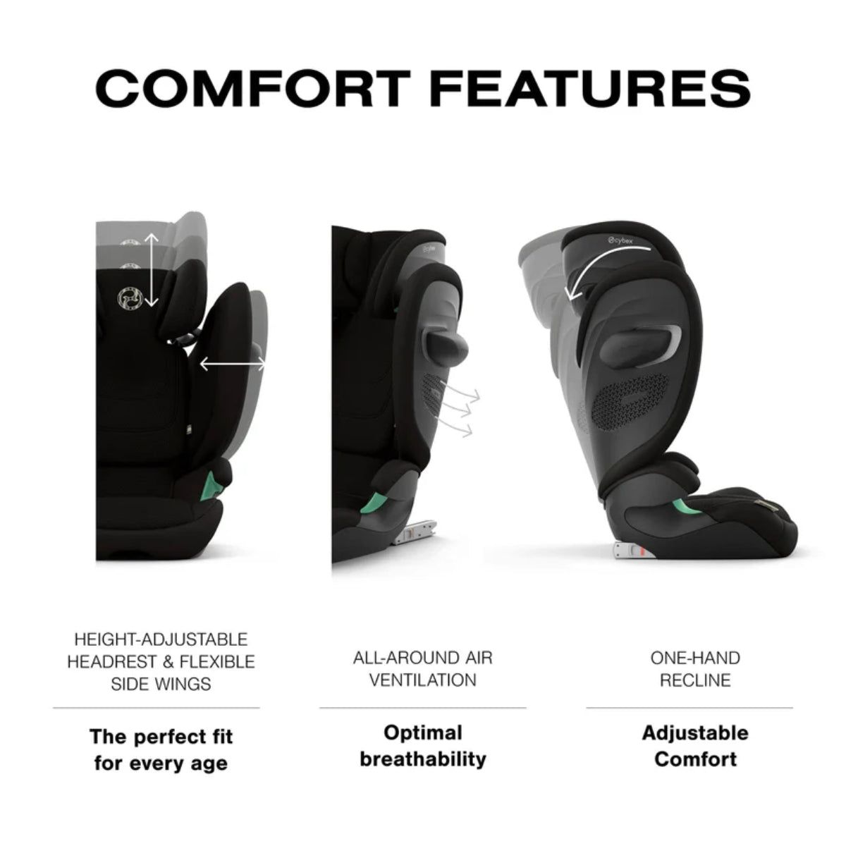 Cybex Solution G2 Folding Travel High-Back Booster - Moon Black - Enhanced Side Impact Safety