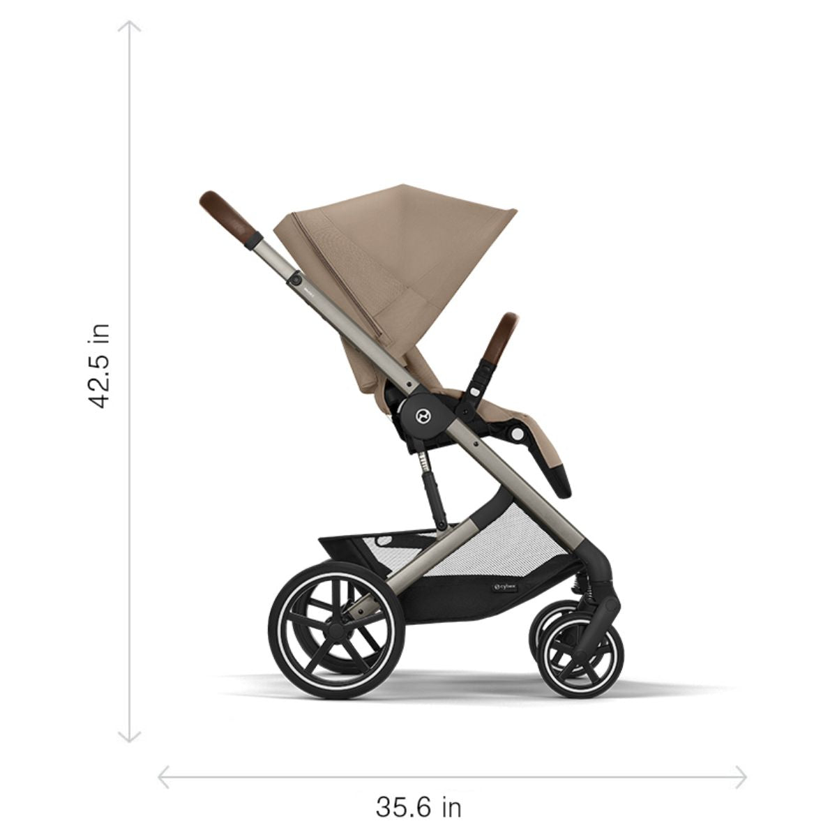 Cybex Balios S Lux Stroller - Taupe Frame / Stormy Blue on Luna Baby Store Miami