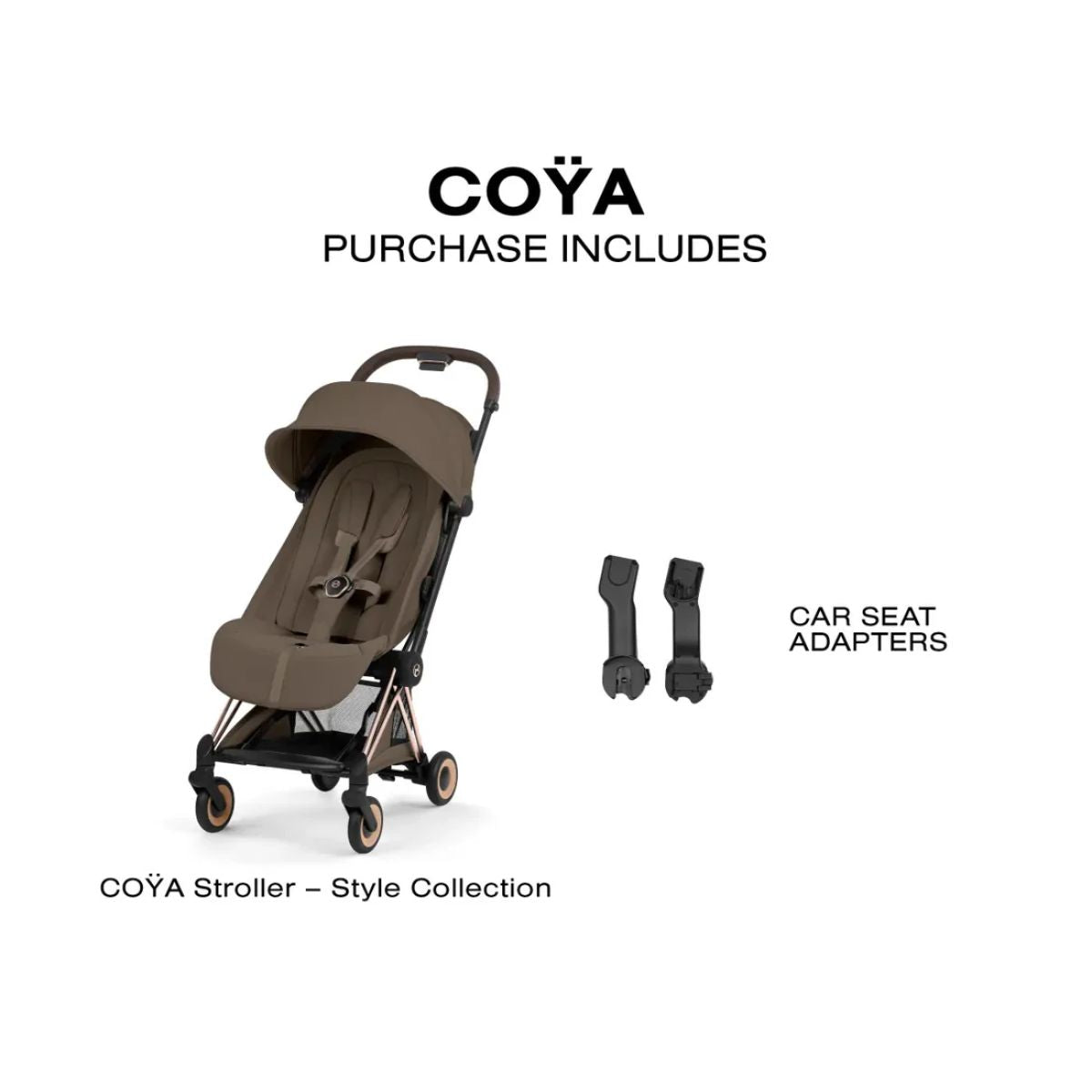 Cybex Coya Stroller (2026) - Style Collection - Rose Gold Frame / Coconut Brown Lux Seat