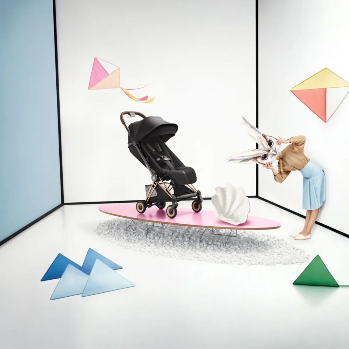 Cybex Coya Stroller (2026) - Style Collection - Rose Gold Frame / Sage Green Lux Seat on Luna Baby Store Miami