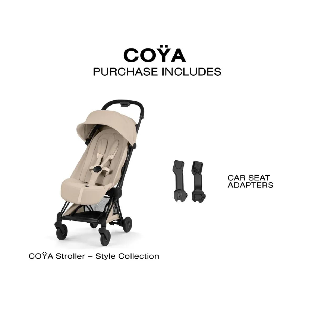 Cybex Coya Stroller (2026) - Style Collection - Matte Black Frame / Cozy Beige Lux Seat
