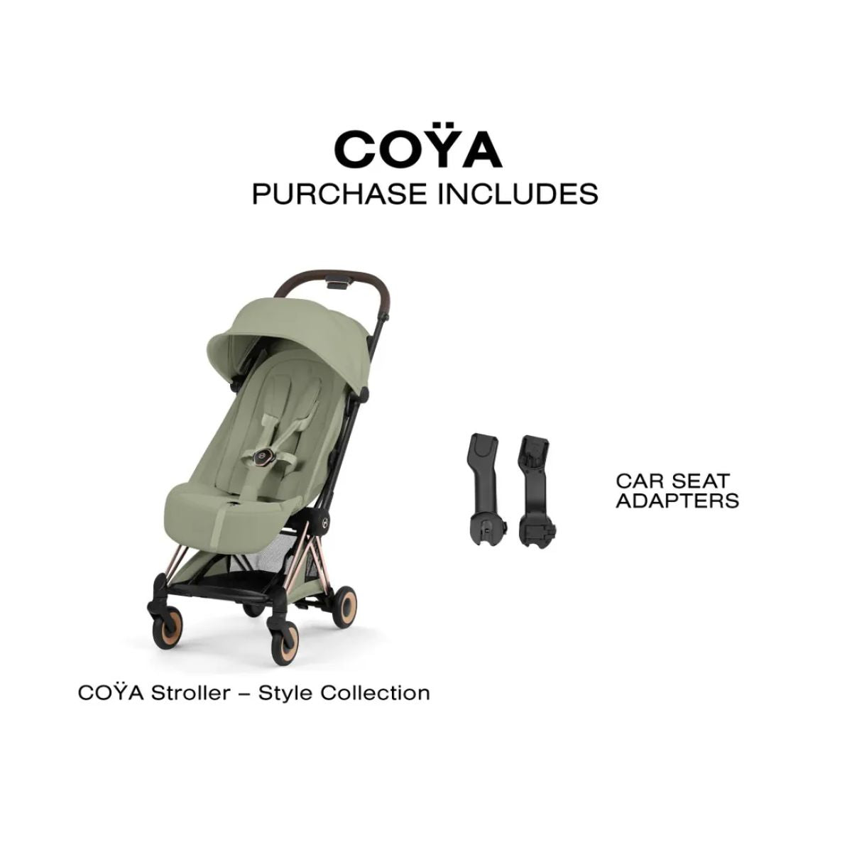 Cybex Coya Stroller (2026) - Style Collection - Rose Gold Frame / Sage Green Lux Seat