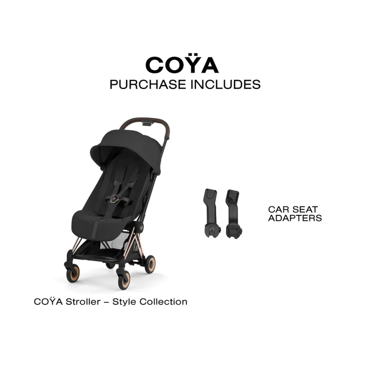 Cybex Coya Stroller (2026) - Style Collection - Rose Gold Frame / Sepia Black Lux Seat